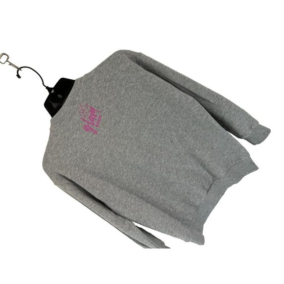 Benetton Glam Rock Sweatshirt Cotton Gray Crewneck Size Small - Picture 2 of 8